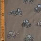 Preview: Baumwolljersey Trecker Traktoren auf taupe braun